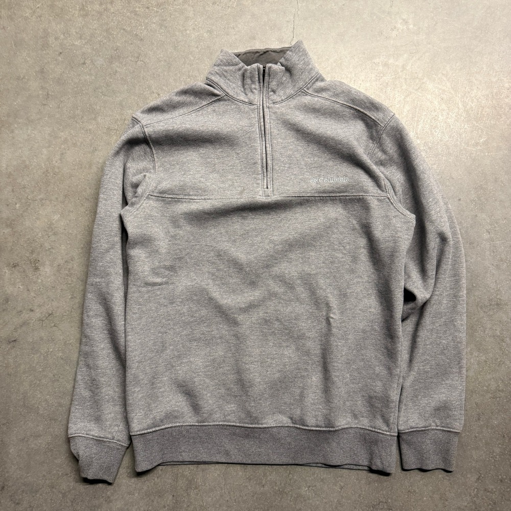 Columbia‎ Mens Gray Quarter Zip Pullover Fleece Lined Sweatshirt Small 2768